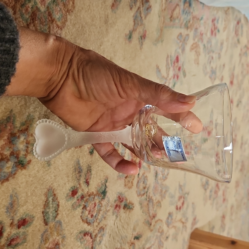 Vintage hand blown cyristal glass bell